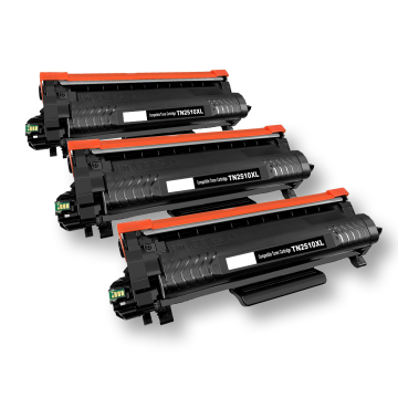 Toner compatible - TN 2510 XL Brother - noir - pack de 3